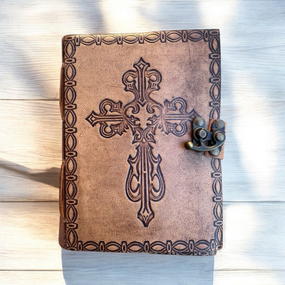 Christian Cross Leather Journal