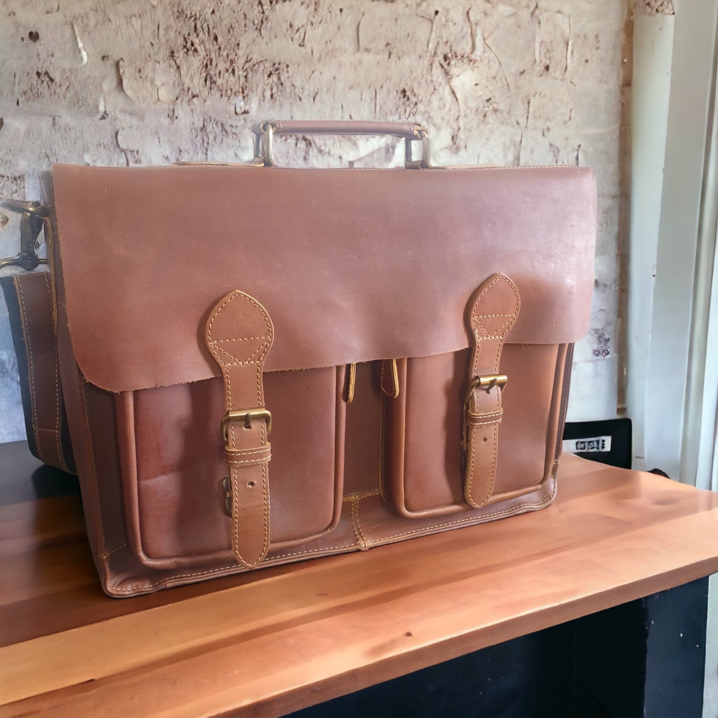 Cowhide Leather Messenger Bag