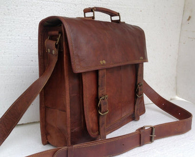 Genuine Leather Laptop Satchel Bag