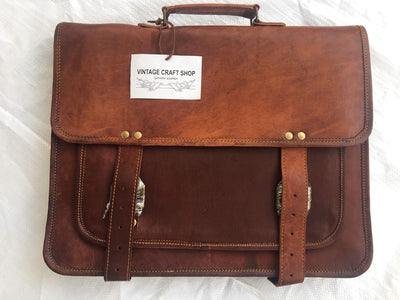 Genuine Leather Laptop Satchel Bag