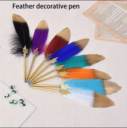 Unique Feather Ballpoint Pen : Prefect for writing on Journal