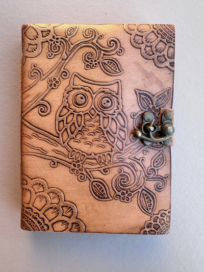 Owl Embossed Handmade Leather Journal