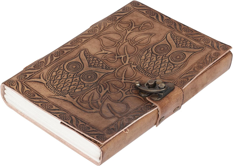 Handmade Leather Owl Embossed Journal