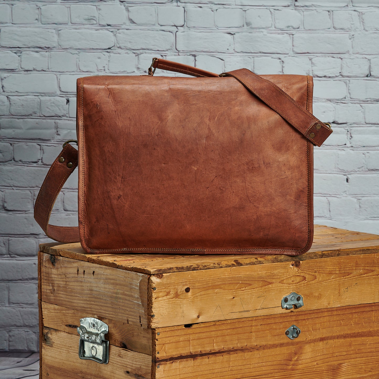 Handmade Leather Satchel Messenger Laptop Bag