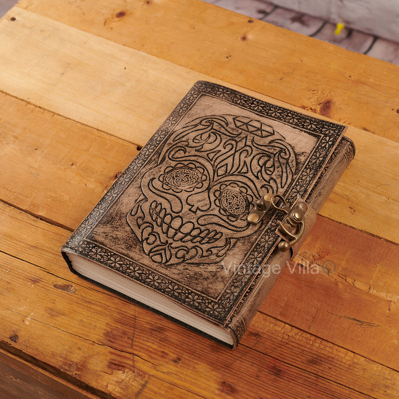 Skull Design Handmade Leather Journal