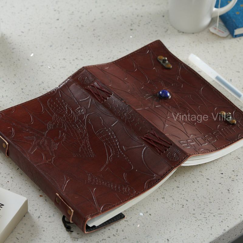 Spider-Man Embossed Design Blue Stone Leather Journal