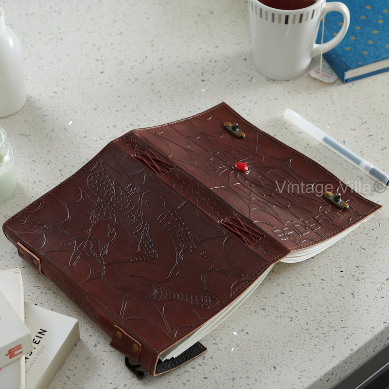 Spider Man Embossed Design Red Stone Leather Journal